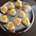 blogP1050078 Got a little crafty with the rest of the rice. Soy wrappers shaped like flowers